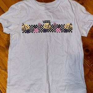 Vans Woman’s Light Purple Checkered Floral Tee